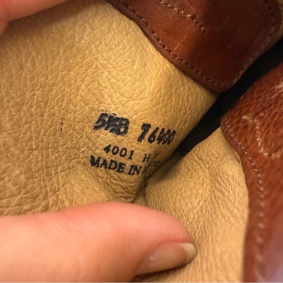 Frye Jane Trapunto Heeled Short Bootie Boots Saddle Brown Leather Size 5.5 - Picture 11 of 11